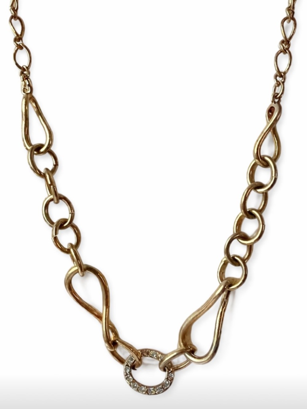 Gold horsebit chain necklace